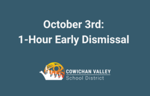 October 3rd: 1-Hour Early Dismissal