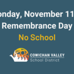 November 11th: Remembrance Day (no school)