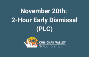 November 20th: 2-Hour Early Dismissal (PLC)