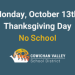 October 13th: Thanksgiving Day (no school)