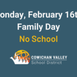 February 16th: Family Day (no school)