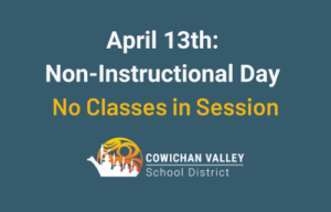 April 13th: Non-Instructional Day (no classes)