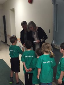 Lieutenant-Governor speaking with students