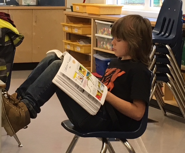Tansor Elementary student reading