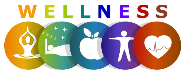 a picture with icons that represent wellness